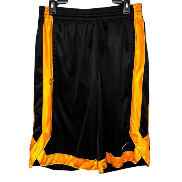 Nike Other - VTG Nike Basketball Shorts Mens M Black Baggy Shiny Satin Dazzle Y2K Gold Yellow